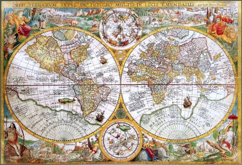 Mapamundi Orbis Terrarum, Petro Plancio 1593. Enmarcado. 