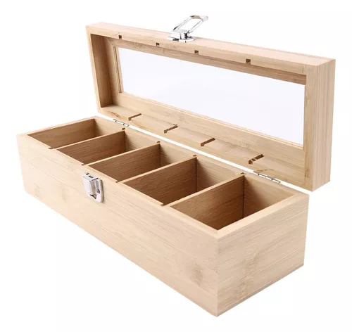 Caja Organizadora De Té Top Choice Almacenamiento Cocina Bambú Madera –  Ambient 21