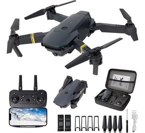 Drone E58 Con Cámara Hd Negro 2.4ghz 2 Baterías 2021 Nuevo