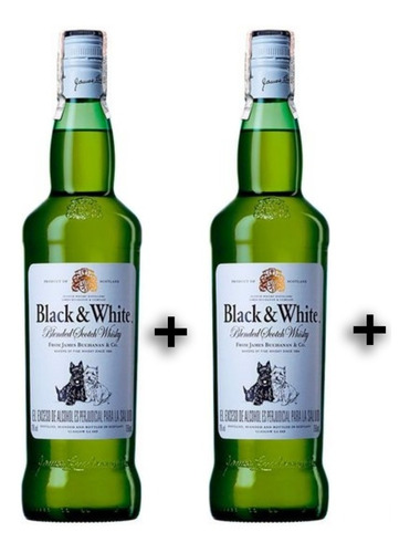 Whisky Black And White 2 Pack - mL a $186