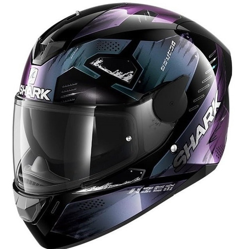 Capacete Shark D-skwal 2 Venger Kxk Preto Roxo Azul