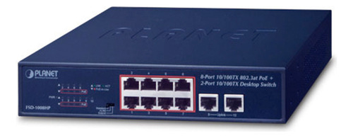 Switch Planet, 8 Puertos Poe 802.3af/at, 30 W / Fsd-1008hp