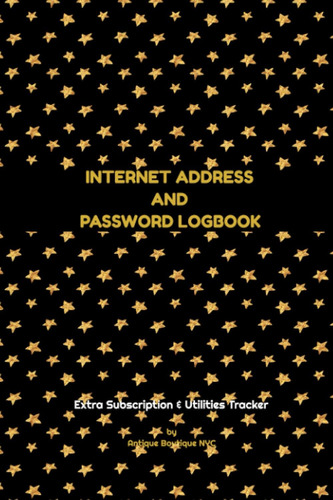 Libro: Password Logbook: Gold Stars Internet Password Book O