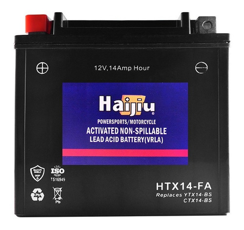 Bateria Haijiu Htx14-fa Ytx14-bs Gel 12v 12ah Bmw F650 - Fas