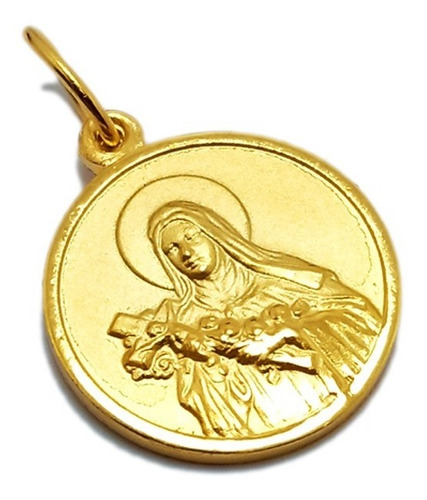 Medalla Santa Teresita - Plaqué Oro 21k - 22mm