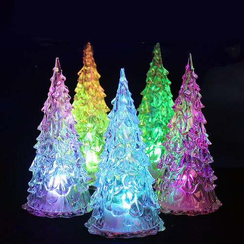 1 Pieza De Árbol De Navidad, Led, Acrílico, Colorido, Noche