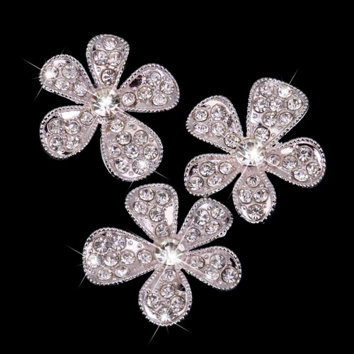 20 Piezas F Crystal Flower Rhinestone Botones Diy Craft
