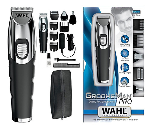 Maquina Afeitar Wahl Recargabl 4en1 Groomsman Pro 4cabezales