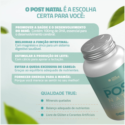 Suplemento Post Natal - True Source 90 Cáps.