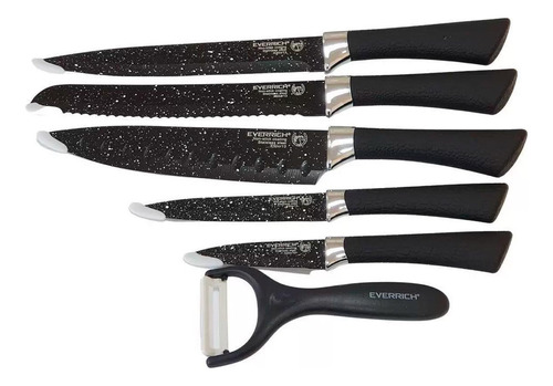 Bivena facas 6 unidades pretos