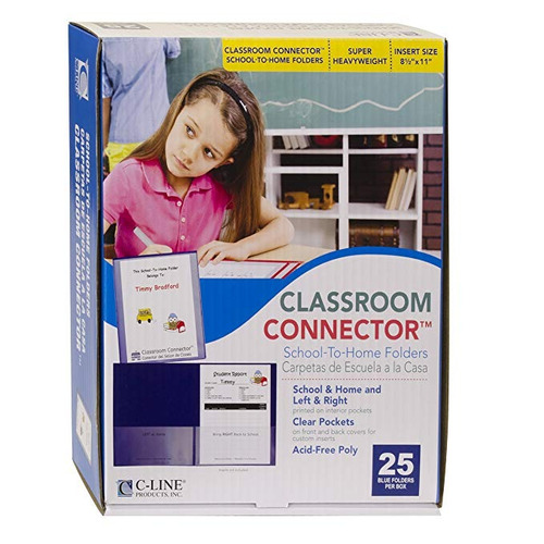 C-line School-to-home Aula Conector Carpetas, Azul, 25 Por C