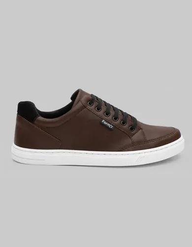 Sapatênis Masculino Casual Couro Ecológico Confort Costurado