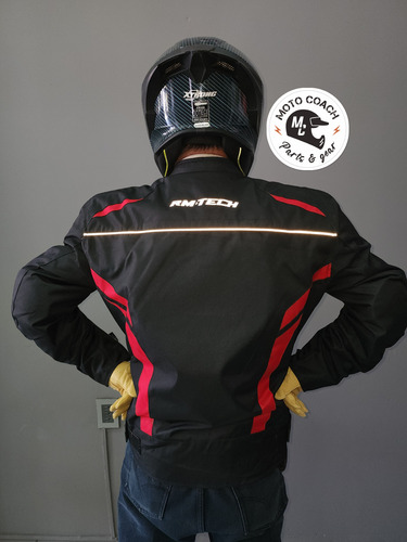 Chamarra Para Motociclismo Rm-tech City Textil Negra/rojo
