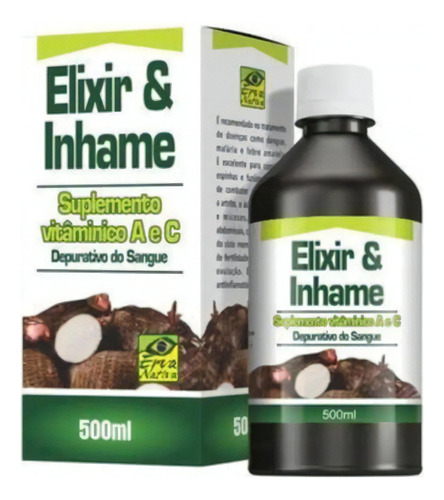 Elixir De Inhame 500ml Supl Vit A E C - Kit Com 6 Unidades Sabor Suave