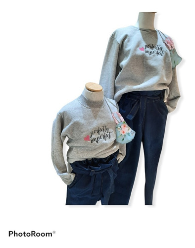 Imagen 1 de 1 de Buzos Bordados Mama E Hija Frizados Algodón Calidad Premium