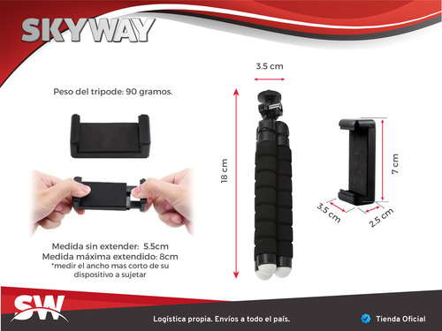 Tripode Flexible Rosca Camara Celular Smartphone Tr2