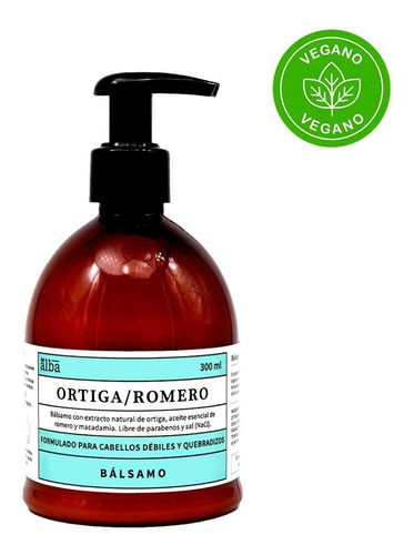 Imagen 1 de 4 de Bálsamo Anticaída Ortiga Romero 300ml Vegano - Del Alba