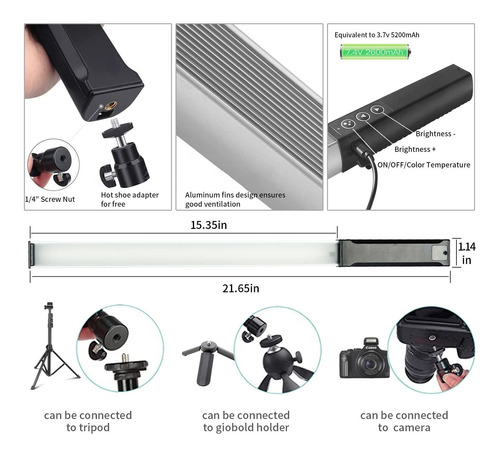 Fotobetter Luz Led Video Rgb 10 Color Bateria Recargable