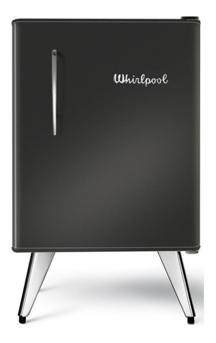 Heladera a gas minibar Whirlpool Retro WRA09 negra 76L 220V