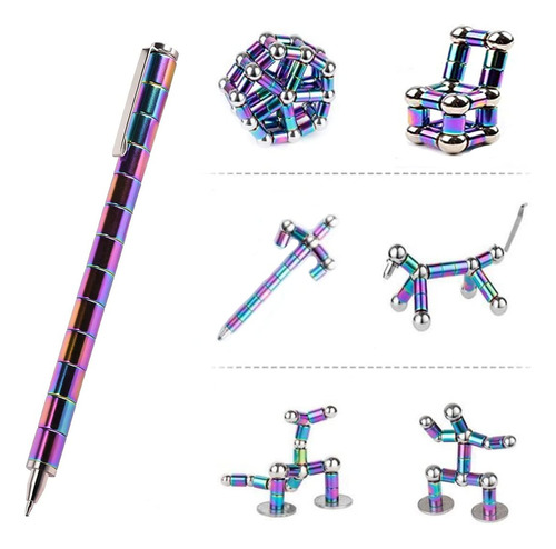 Asuku Bolígrafo De Escultura Magnética, Bolígrafo De Juguete Magnético, Imanes Para La Ansiedad, Dispositivo De Eoque, Bolígrafo De Metal Magnético De Descompresión, Para Amigos O Niños