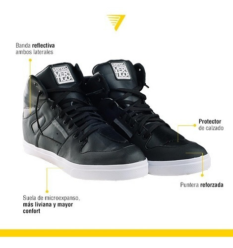 Imagen 3 de 7 de Zapatillas Botas Moto Vértigo Ecocuero C/refuerzo. Tienda Of