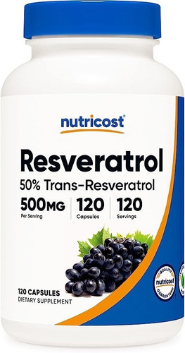 Original Nutricost Resveratrol, 500mg 120cap 50% Trans-resve