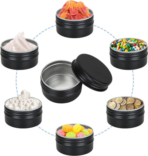 Acrux7 Paquete De 50 Latas De Aluminio Con Tapas De 1 Oz, Re