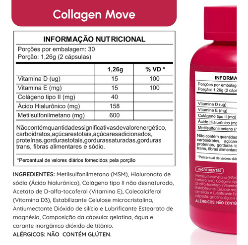 Colágeno Tipo 2 Com Ácido Hialurônico E Msm Vhita 3 Unidades