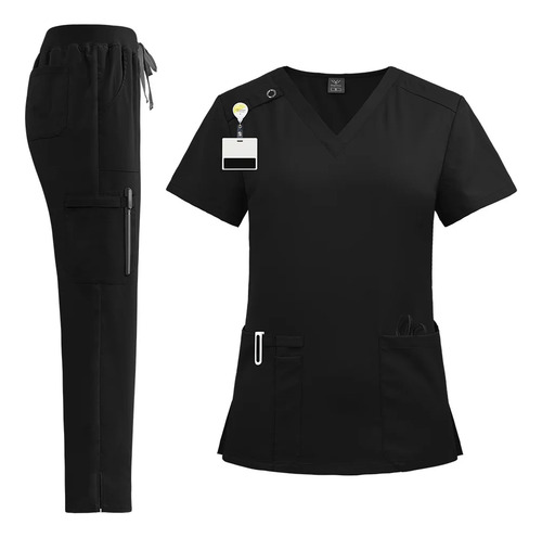 Traje Uniforme De Enfermera, Uniforme, Cuello En V Y Pantalo