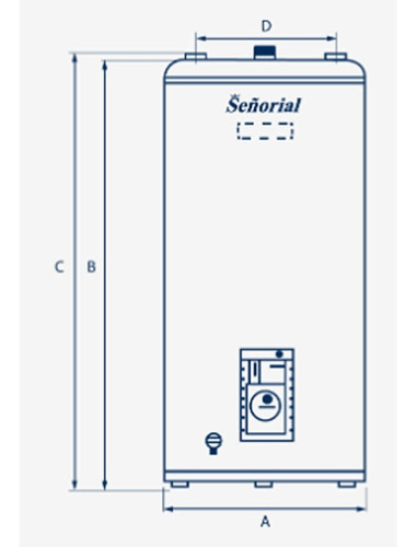 Imagen 2 de 2 de Termotanque Eléctrico Señorial Zafiro TESZP-65 blanco 65 L