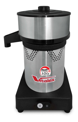 Espremedor elétrico Vitalex ESCV-I industrial 400W 60Hz aço inoxidável e preto 127V/220V