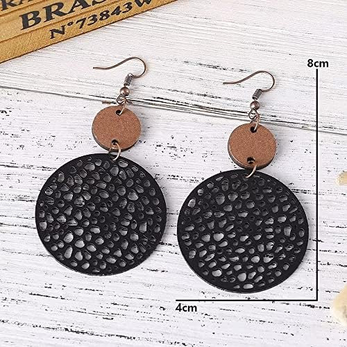 Pendientes Geométricos Redondos De Madera Azusa Sun Pendient