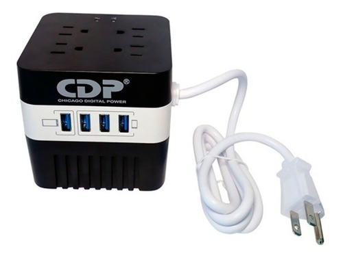 Estabilizador De Corriente Cdp Compacto Box 4 Salidas 4 Usb