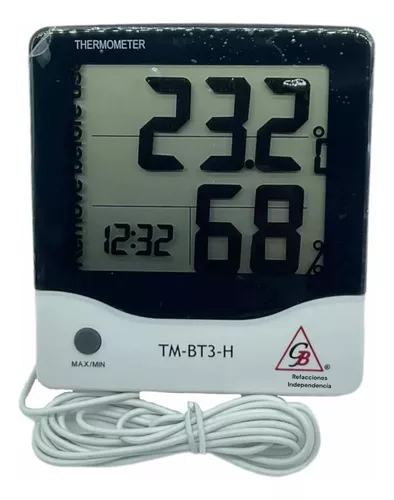 Termómetro digital para interior/exterior con sensor de humedad