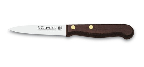 Cuchillo Tres Claveles Inox Mango Madera 9cms Verduras 1008