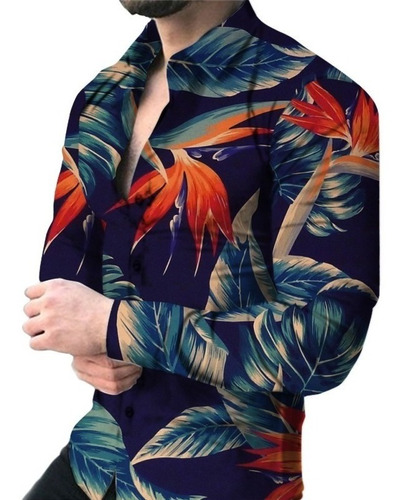 Polera De Manga Larga Con Estampado De Flores Grandes For