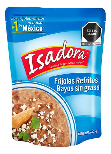 Frijoles Refritos Isadora Bayos Sin Grasa 430g