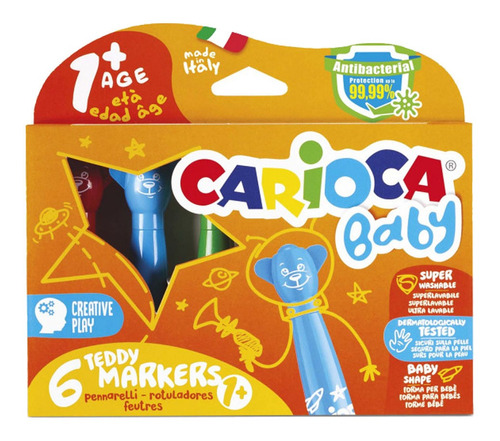 Carioca Baby Marcadores X 6 Teddy Maker