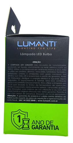 Kit 5 Lâmpada Led Alta Potência 40w Branco 6500k Lumanti Branco-frio