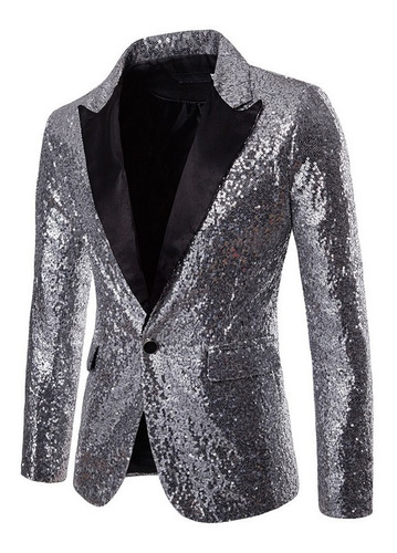 Blazer Brillante Hombre Banquete Boda Fiesta Bar Discoteca