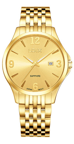 Reloj Loix Hombre La2103-2 Dorado Con Tablero Dorado