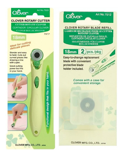 Kit Cutter Rotatorio 18mm Y Cuchillas De Repuesto Clover