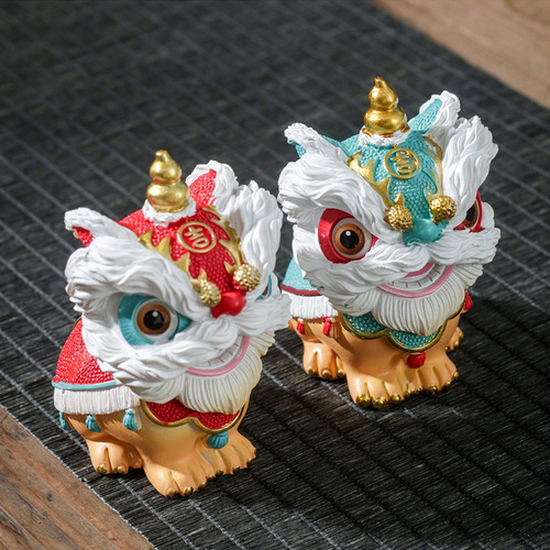 Estatuas De Danza Del León, Figuritas De Resina,
