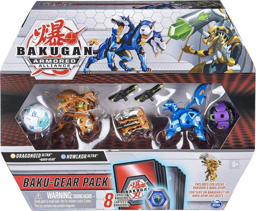 Bakugan Baku-gear 4 Pack Dragonoid Ultra & Howlkor Ultra 