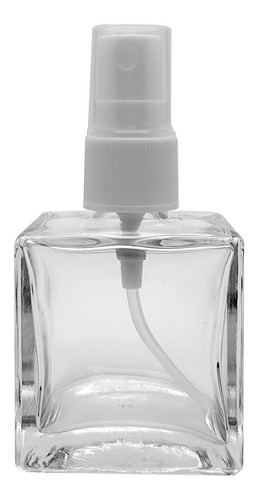 10 Frascos Vidro Perfume Cubo 50 Ml Valvula Spray Branco