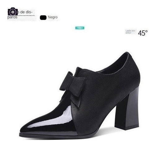 Tacones Altos De 7cm Bowknot Puntiagudo Tacón Grueso