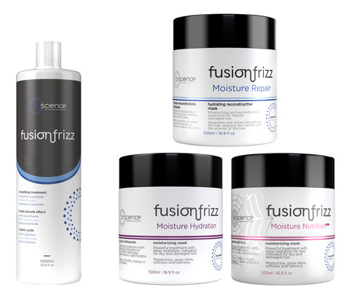 Fusion Frizz Kit 3 Máscaras 500 Ml + Progressiva Orgânica