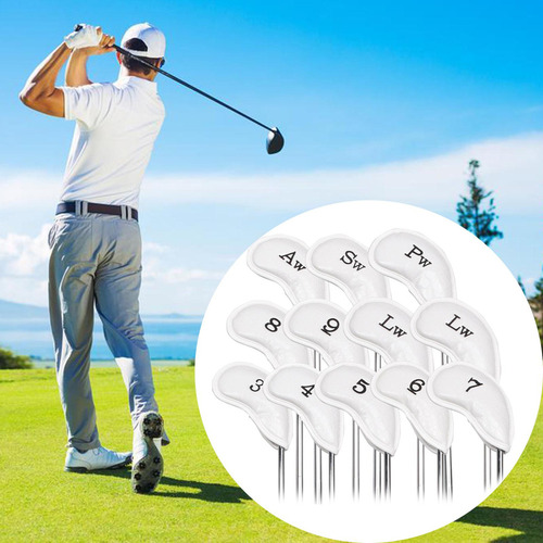12pcs Pu Golf Iron Headcover, Golf Club Head Cover, Club
