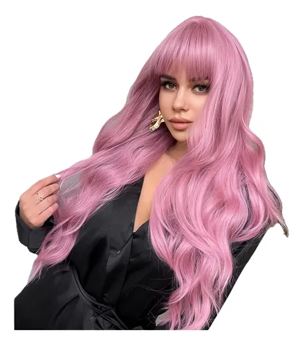 comprar Pelucas Sintética Disfraz Halloween Larga Ondulada Flequillo