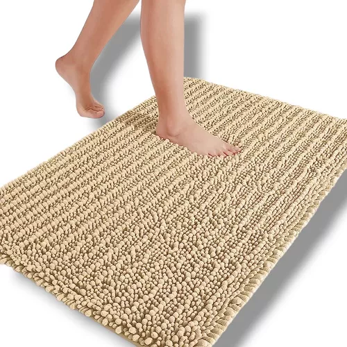  Aesdy Alfombra de baño antideslizante Alfombra de baño  absorbente de agua Alfombras de baño para baño Alfombra de baño de  microfibra suave alfombra de baño (café claro, 2 x 3 pies) 